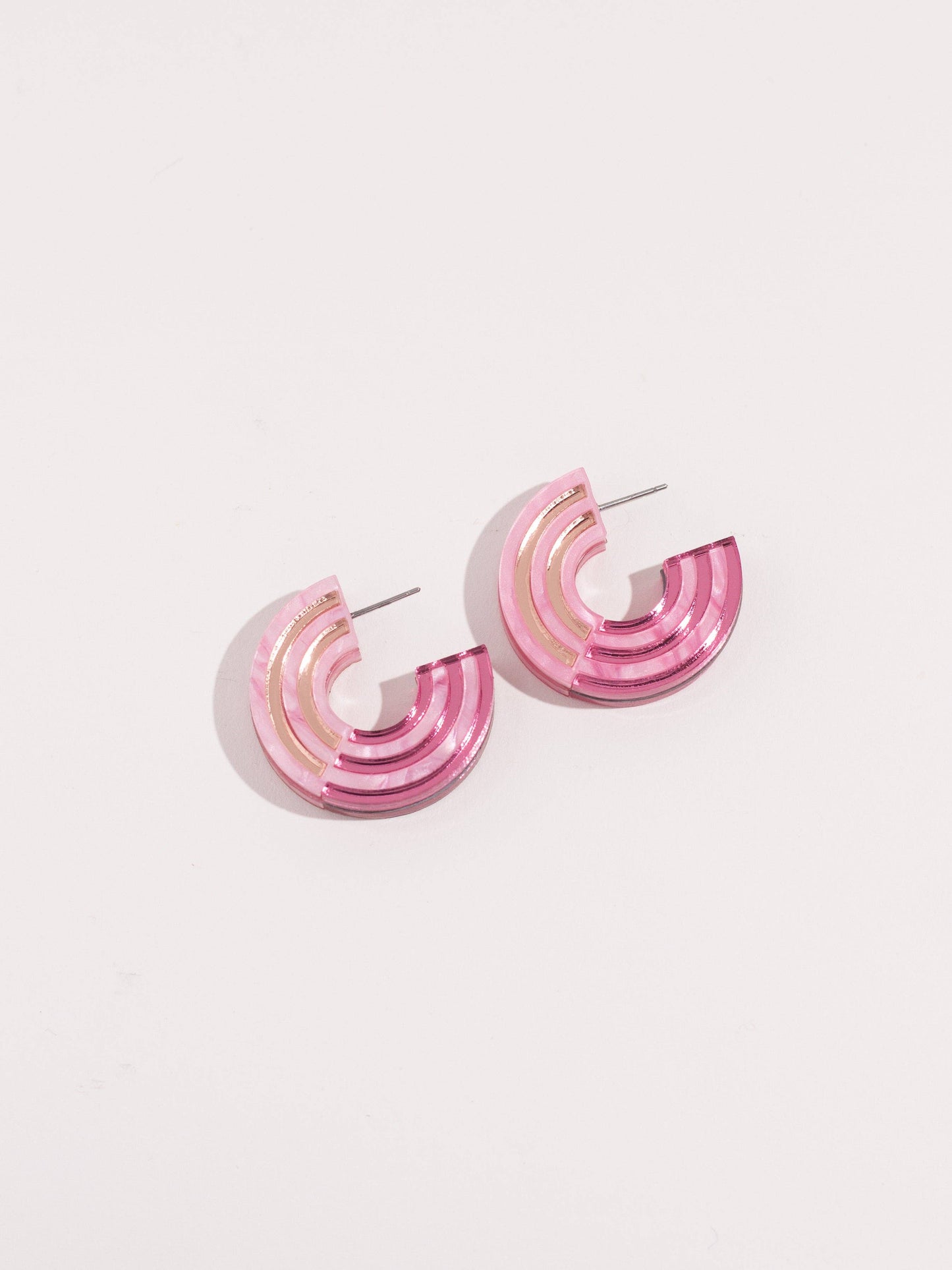 Pink Chunky Hoop Earrings