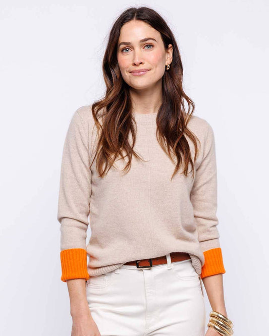 Sand & Orange Cashmere Sweater