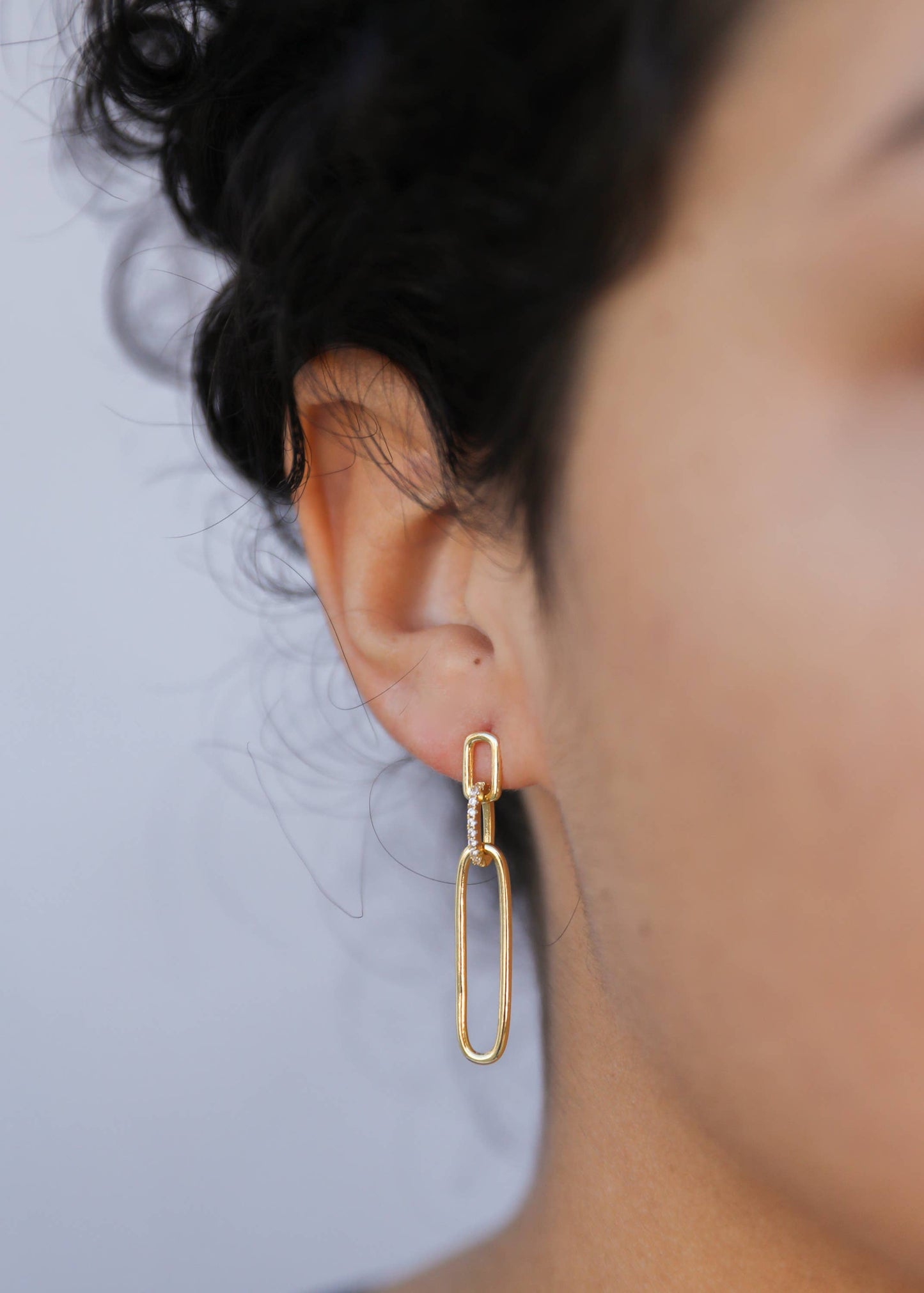 Link Drop Gold Earrings