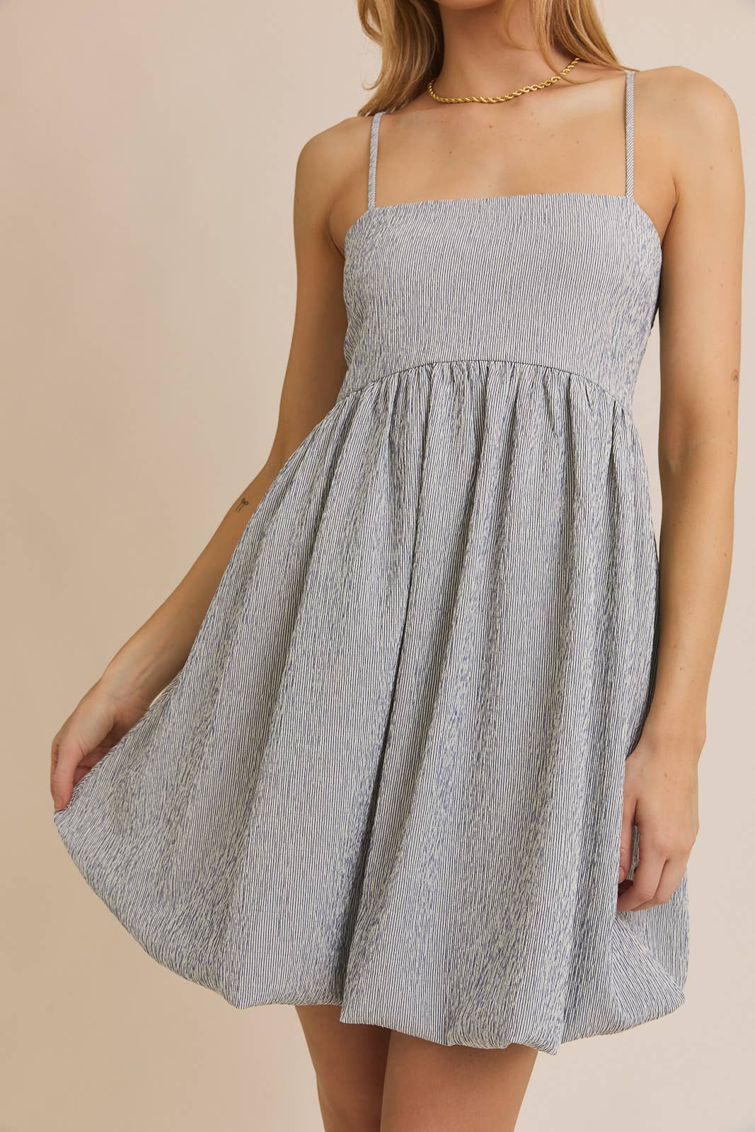 Navy & White Smocked Dress