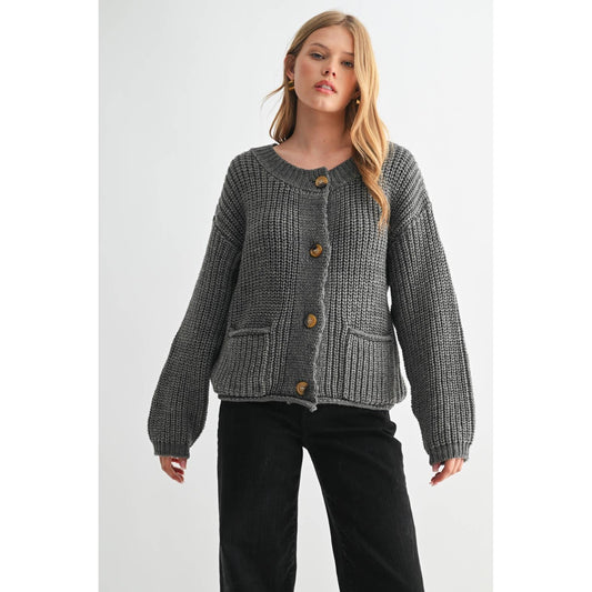Charcoal Knit Cardigan