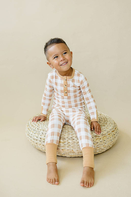 Kids Golden Gingham Pajamas