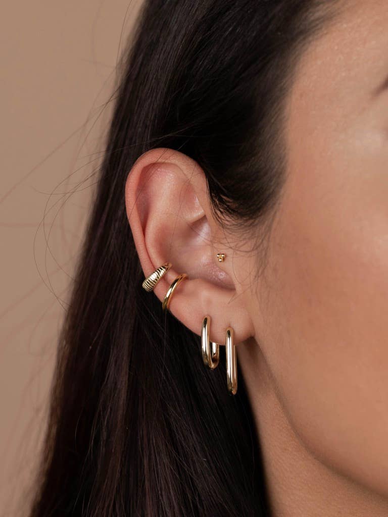 Gold Rectangle Hoop Earrings