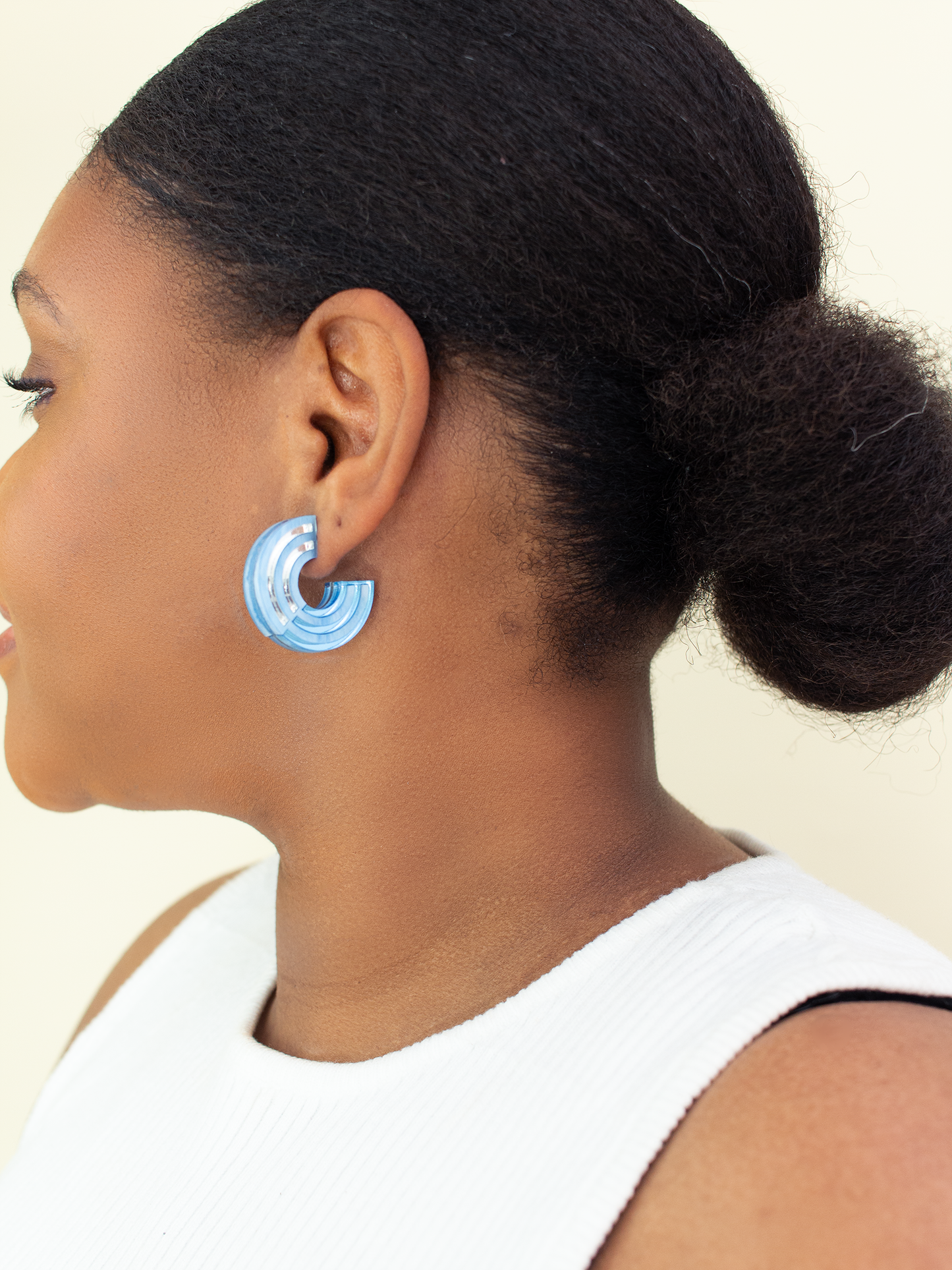 Blue Chunky Hoop Earrings