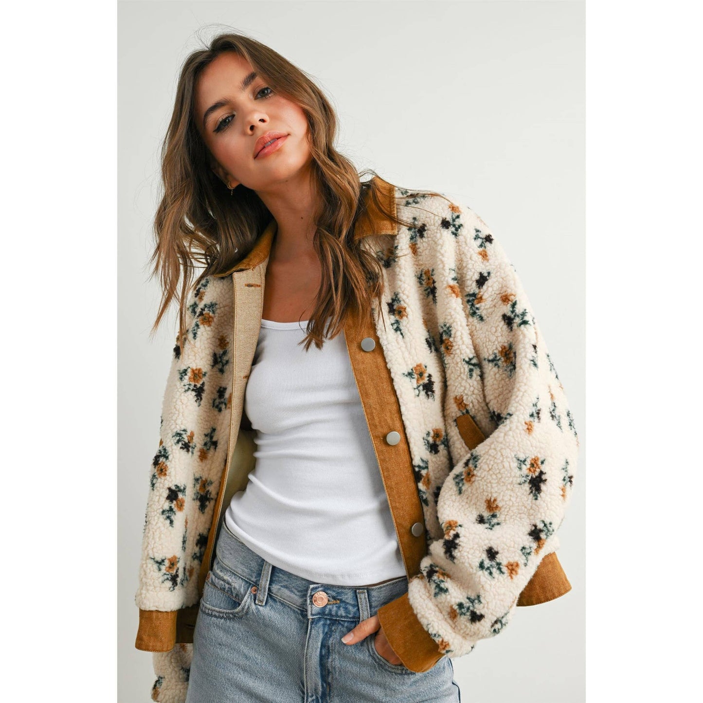 Floral Sherpa Jacket