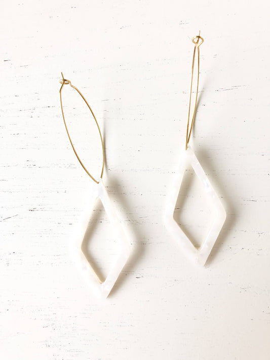 White Tortoise Earrings