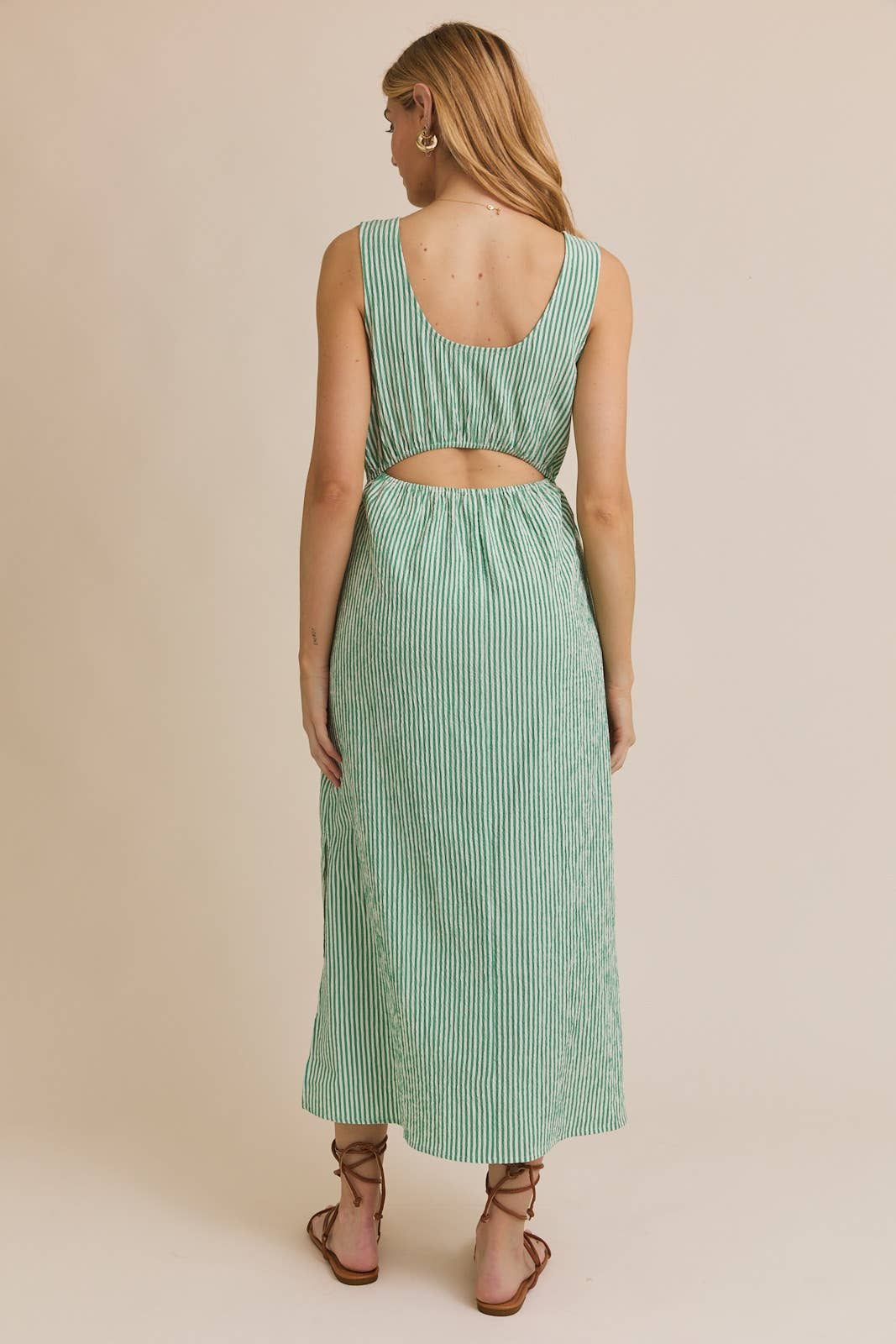 Green Striped Summer Dress