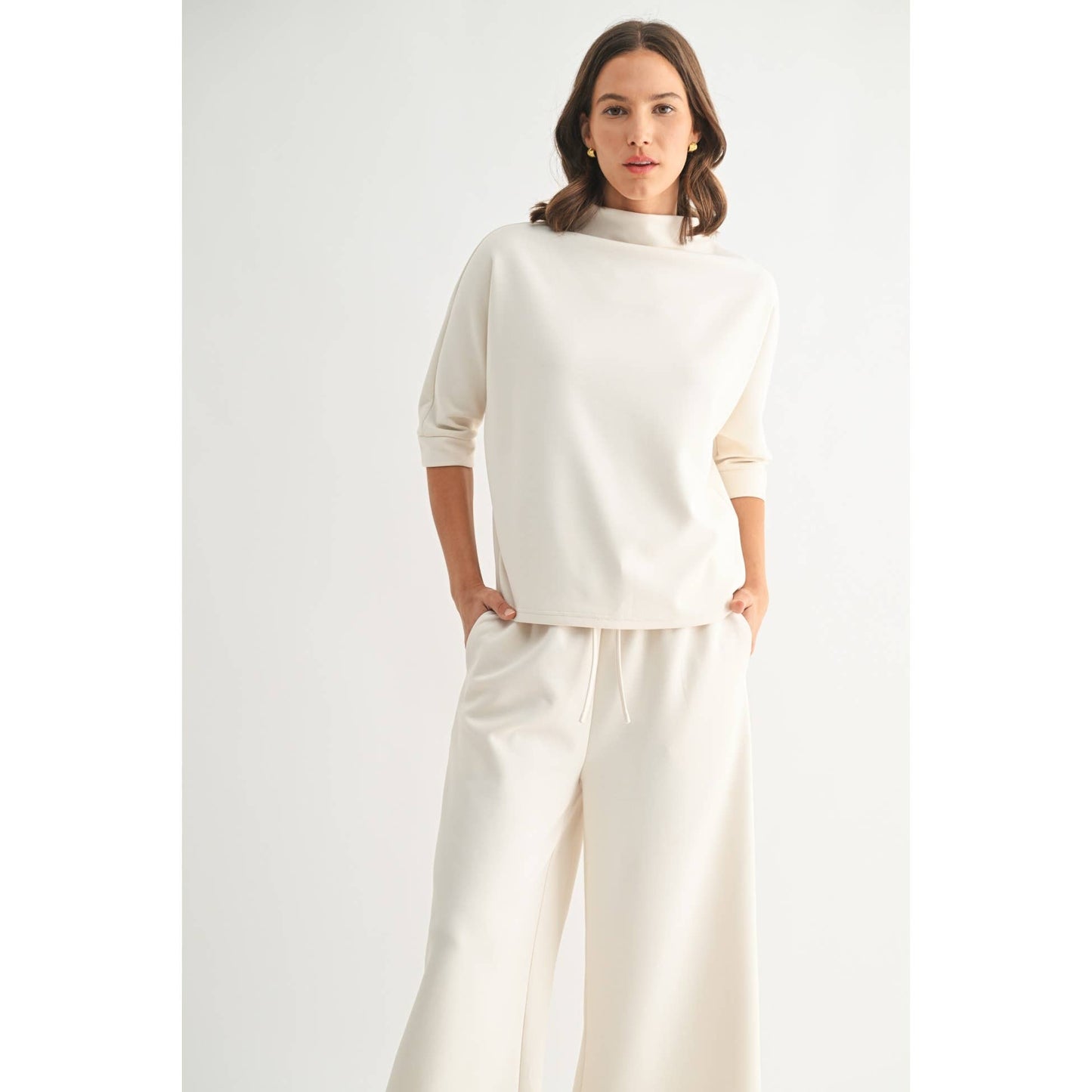 White Scuba Mock Neck