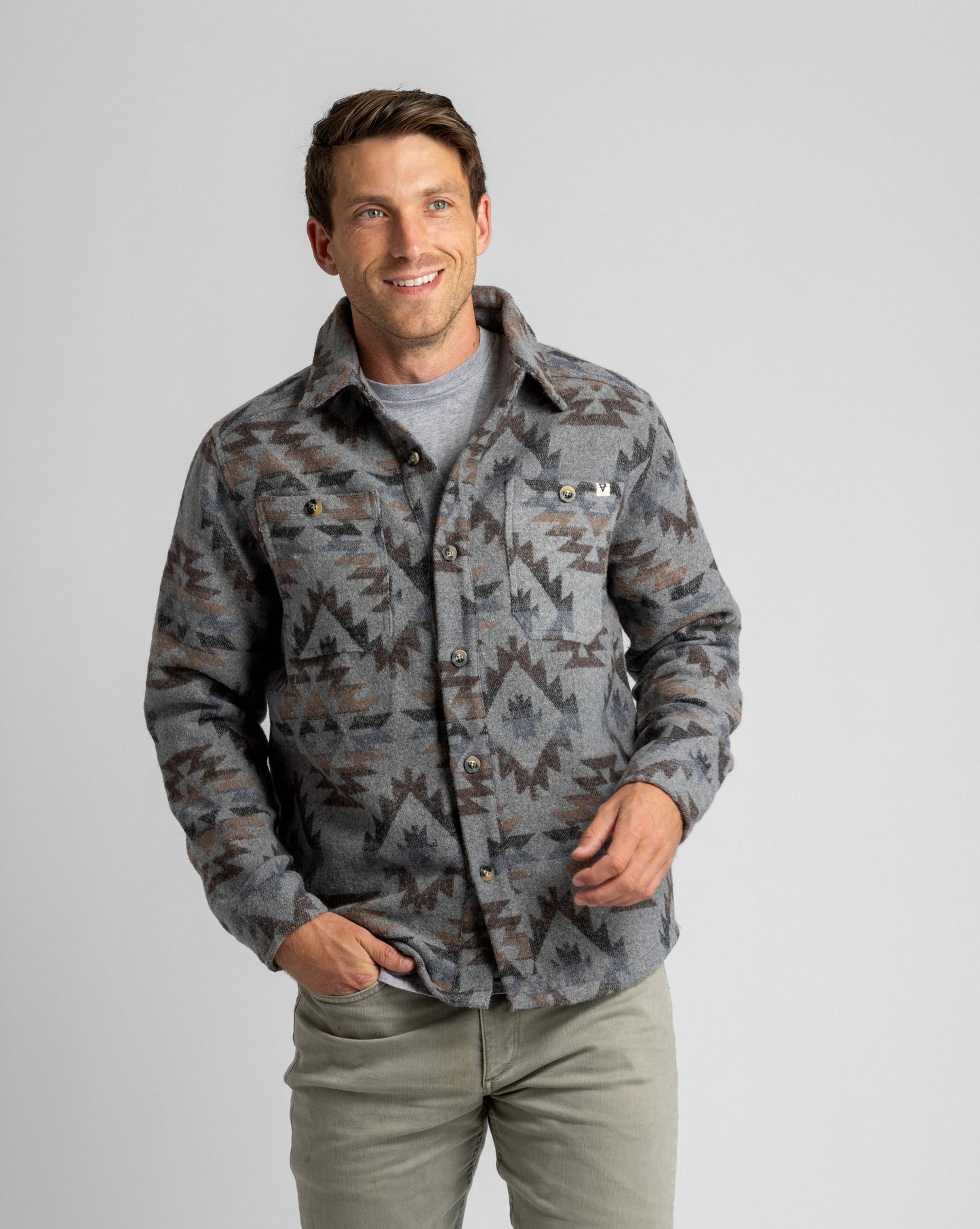 Mens Aztec Button Down