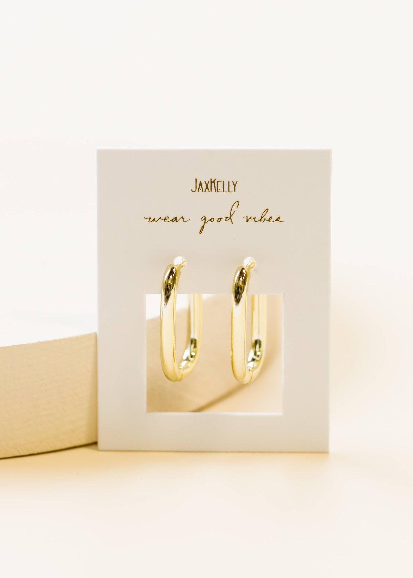 Gold Rectangle Hoop Earrings