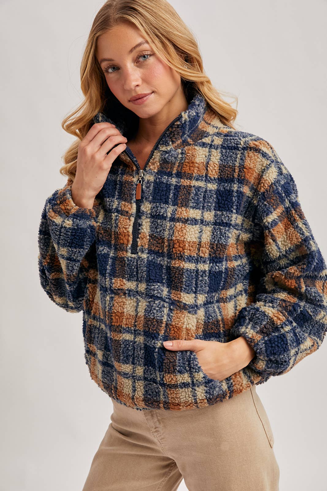 Plaid Fleece Pullover