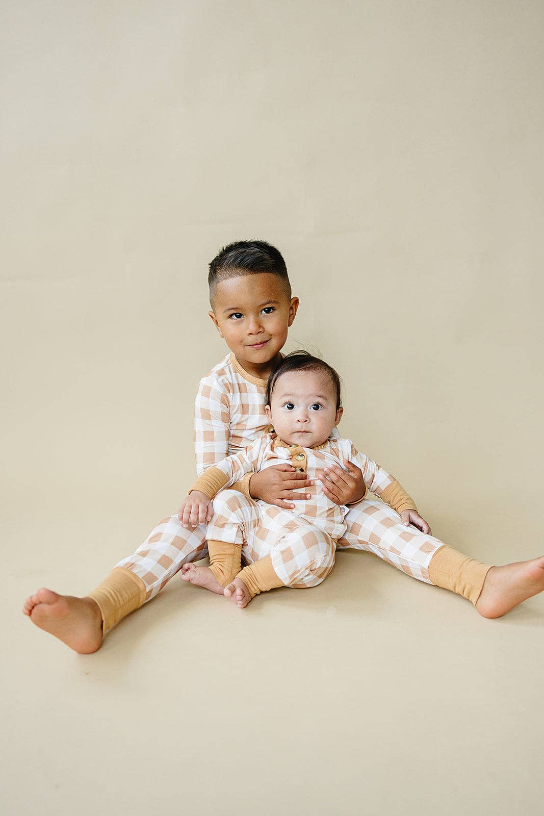 Kids Golden Gingham Pajamas