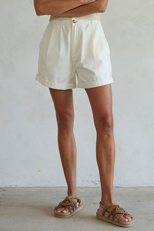 Cotton Pleated Shorts