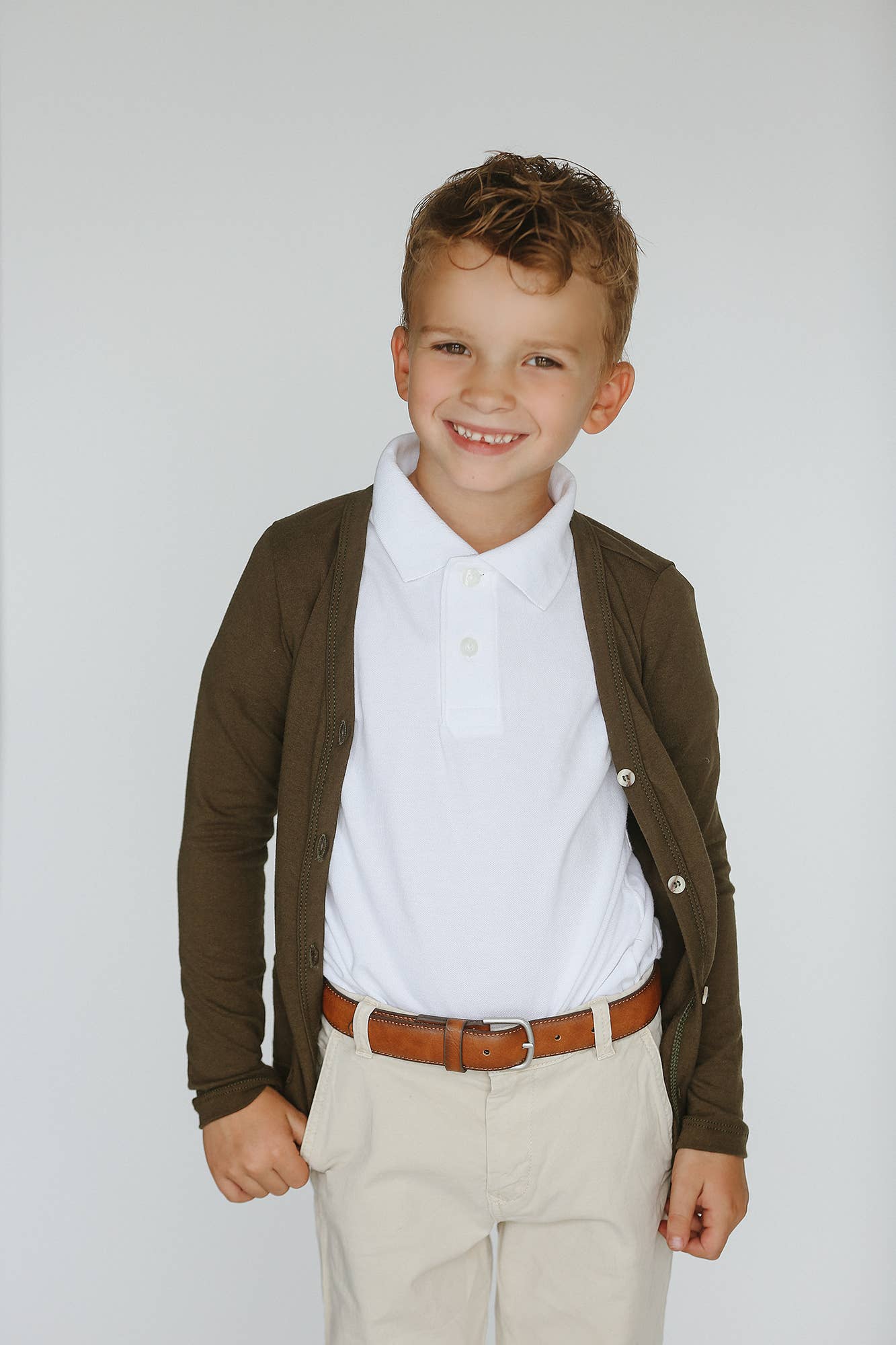 Kids Olive Cardigan