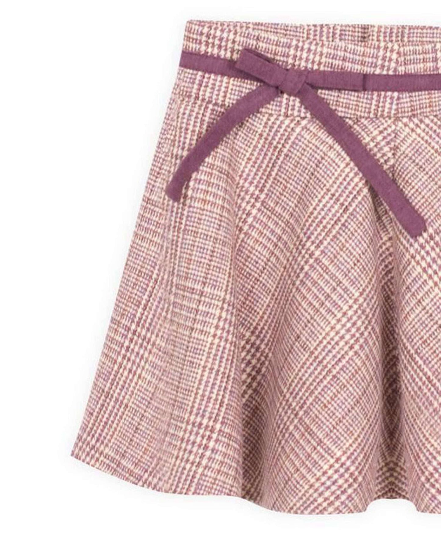 Kids Pink Plaid Skirt