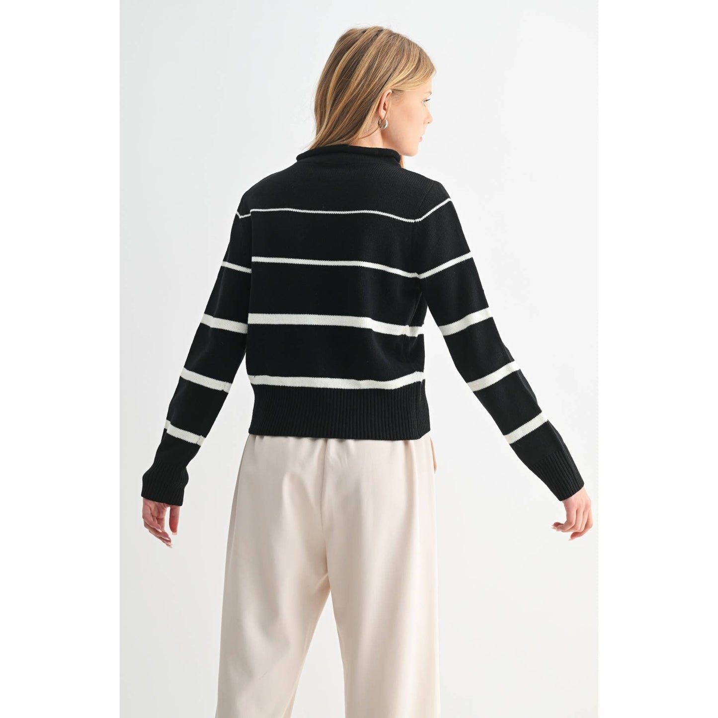 Black & Ivory Striped Sweater