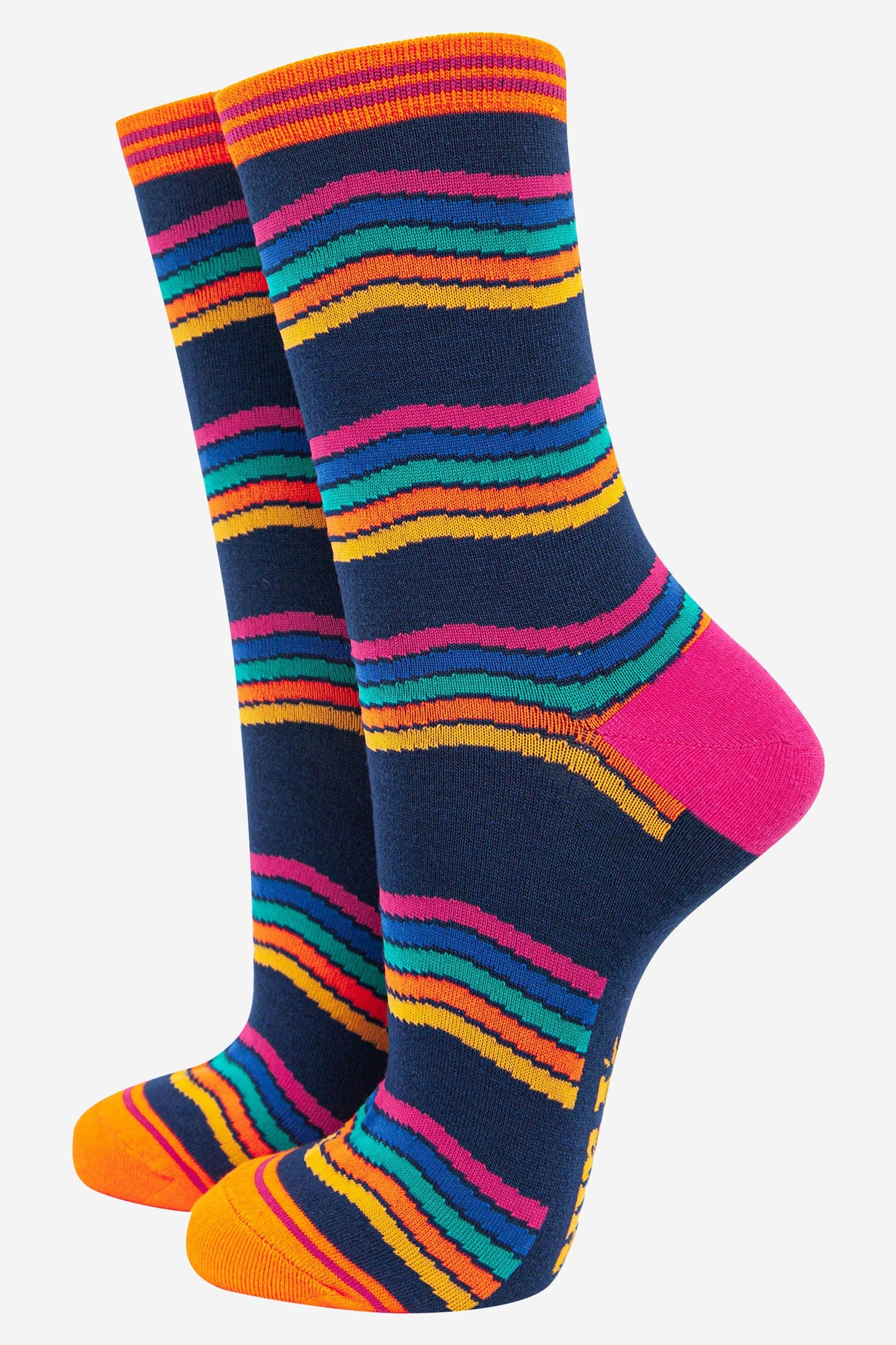 Navy Rainbow Socks