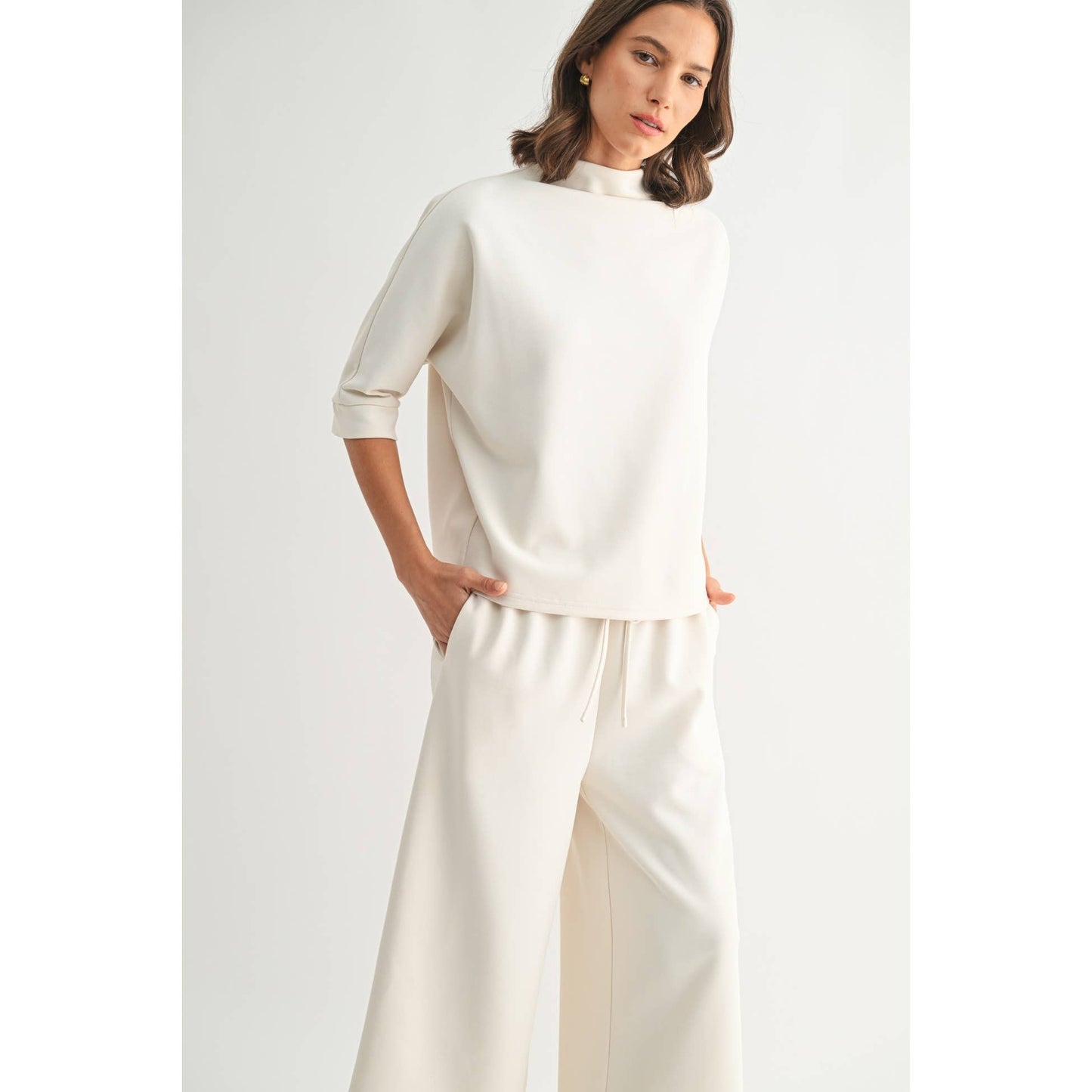 White Scuba Mock Neck