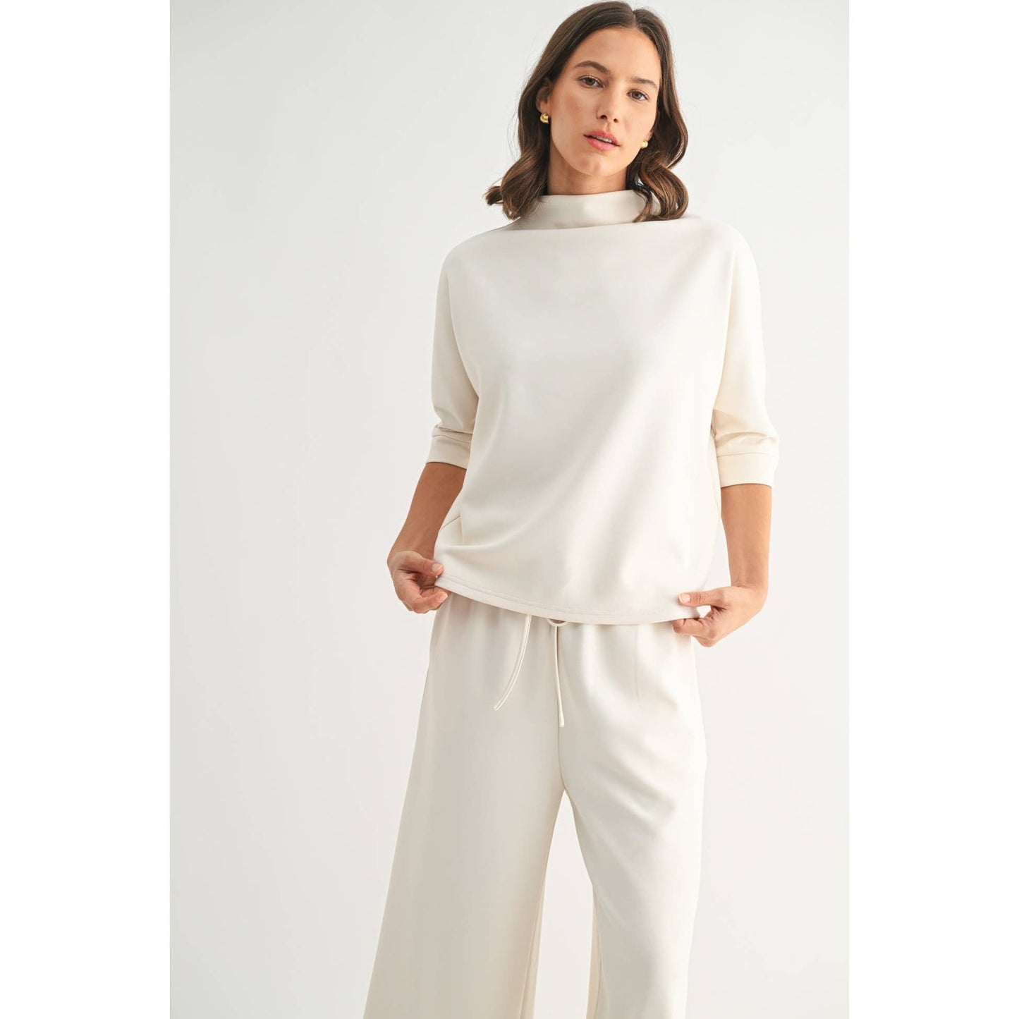 White Scuba Mock Neck