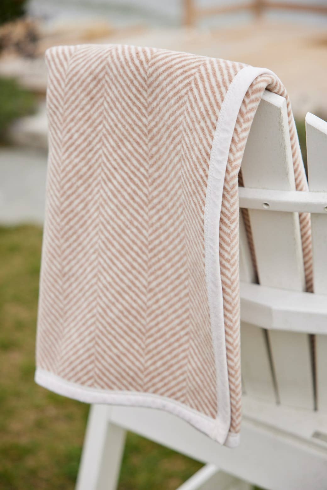 ChappyWrap Harborview Herringbone Tan Blanket