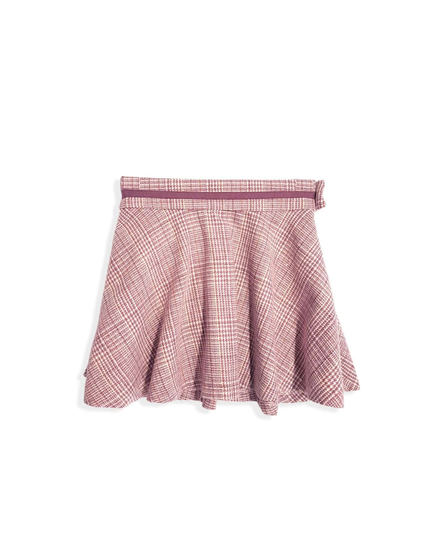 Kids Pink Plaid Skirt