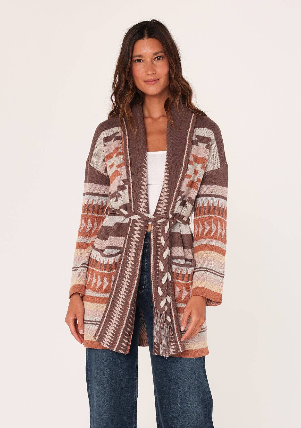 Heritage Jacquard Wrap Cardigan