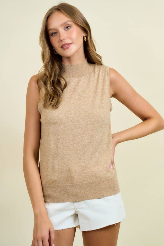 Tan Knit Sweater Top