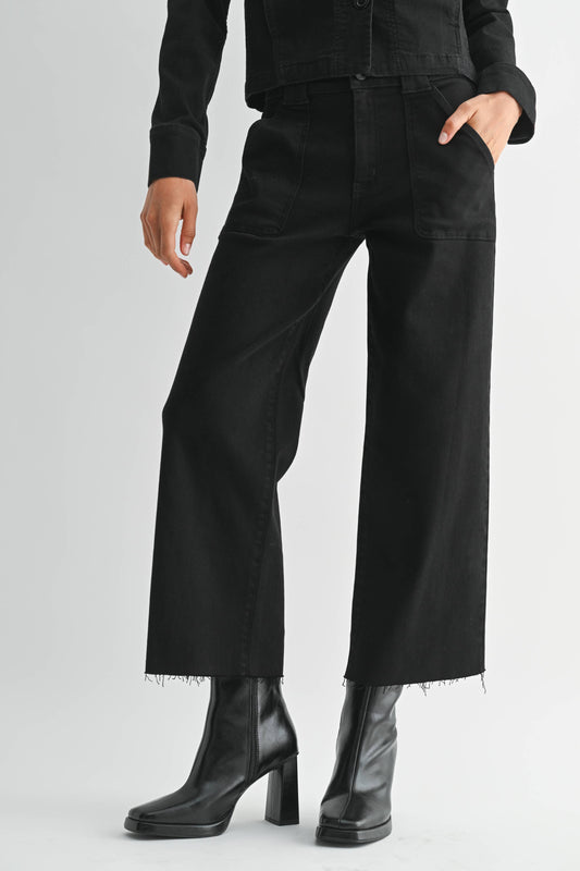 Black Raw Hem Denim