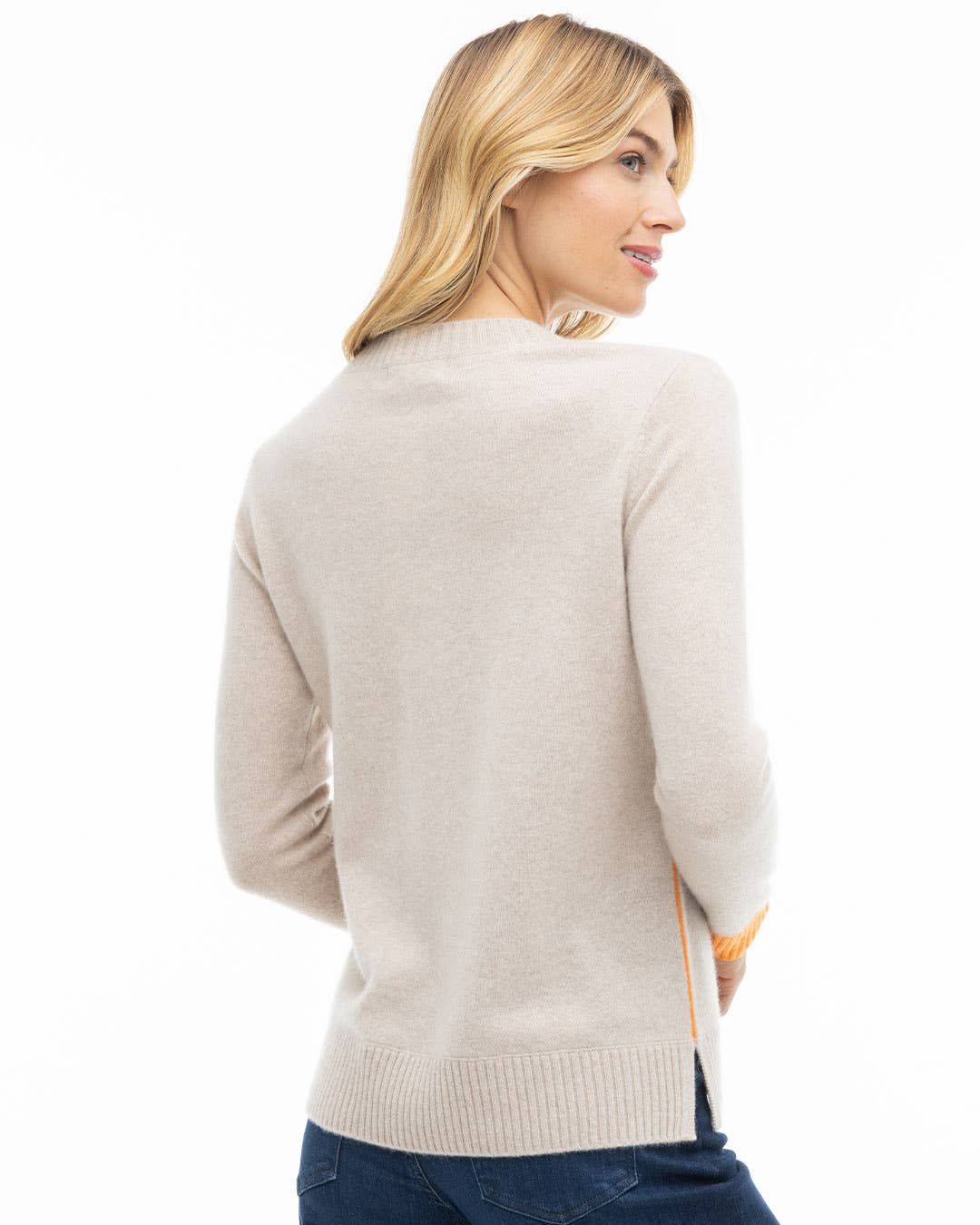 Sand & Orange Cashmere Sweater