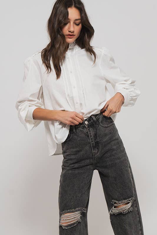 White Ruffle Blouse
