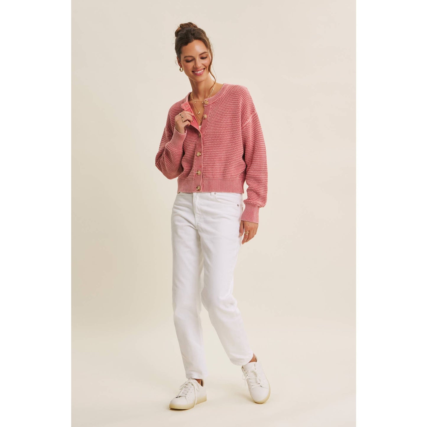 Pale Mauve Knit Cardigan