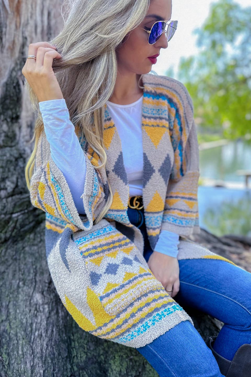 Yellow Aztec Cardigan