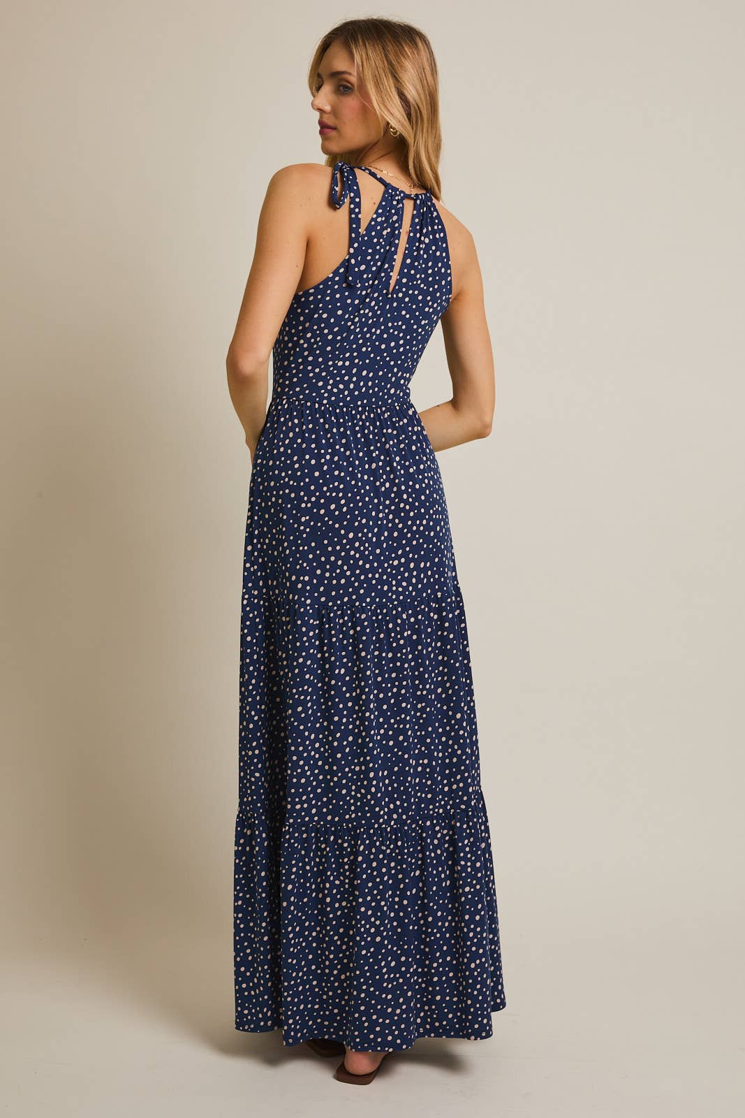 Navy Dot Maxi Dress