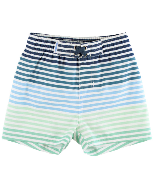 Kids Coastal Stripe Swim Trunks
