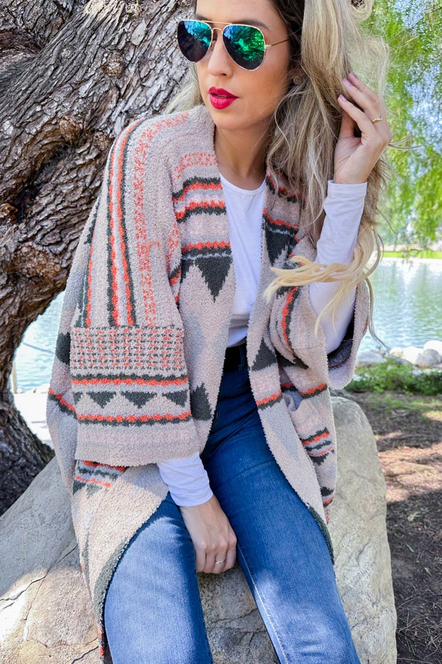 Olive Aztec Cardigan