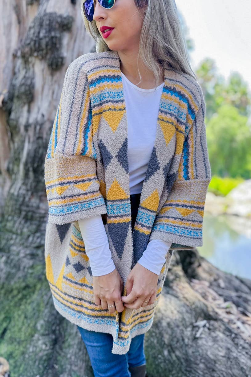 Yellow Aztec Cardigan