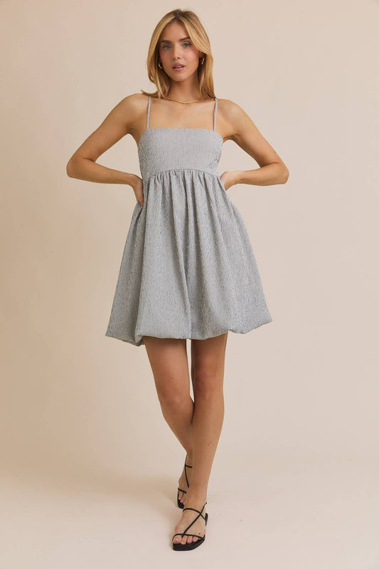 Navy & White Smocked Dress