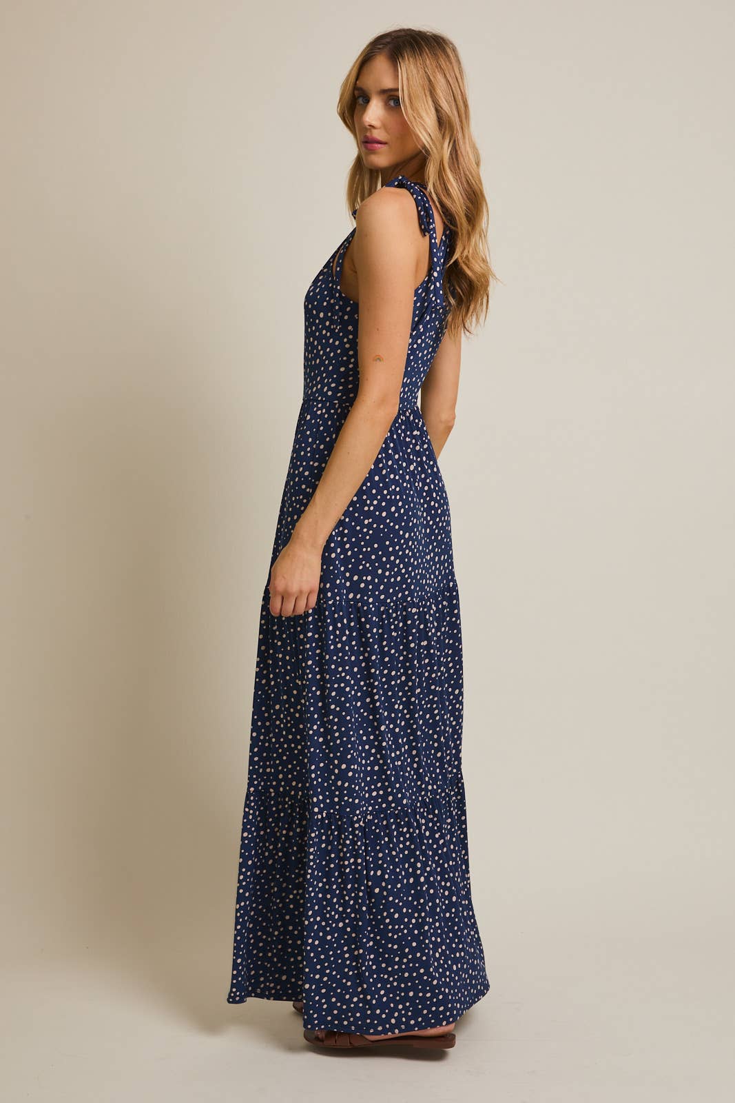 Navy Dot Maxi Dress