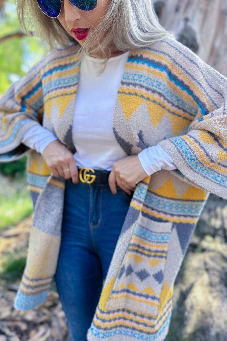 Yellow Aztec Cardigan