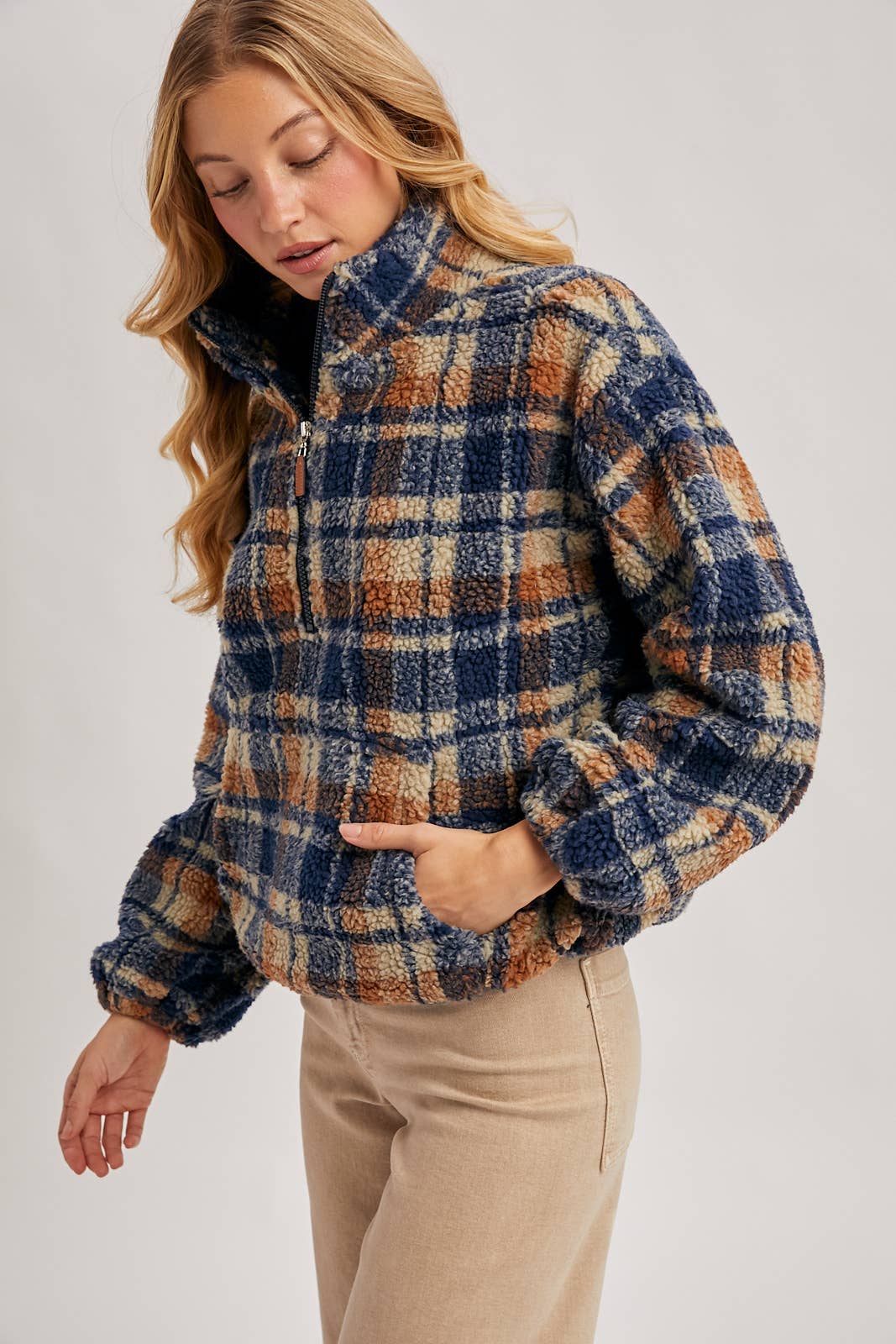 Plaid Fleece Pullover