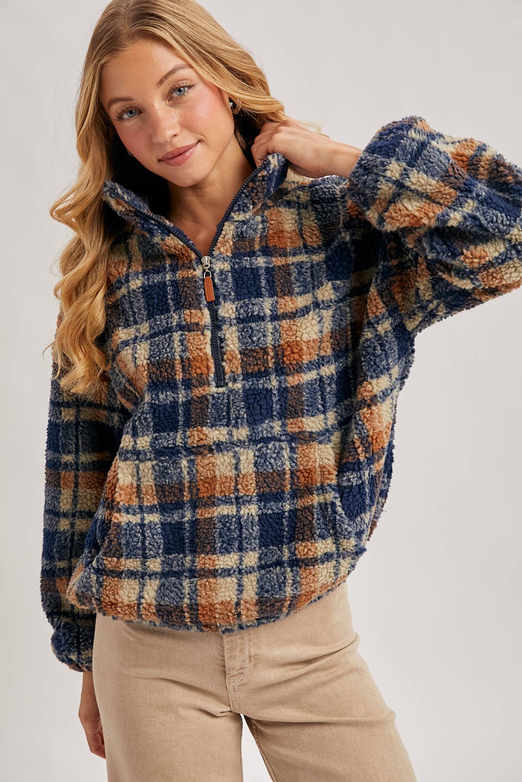 Plaid Fleece Pullover