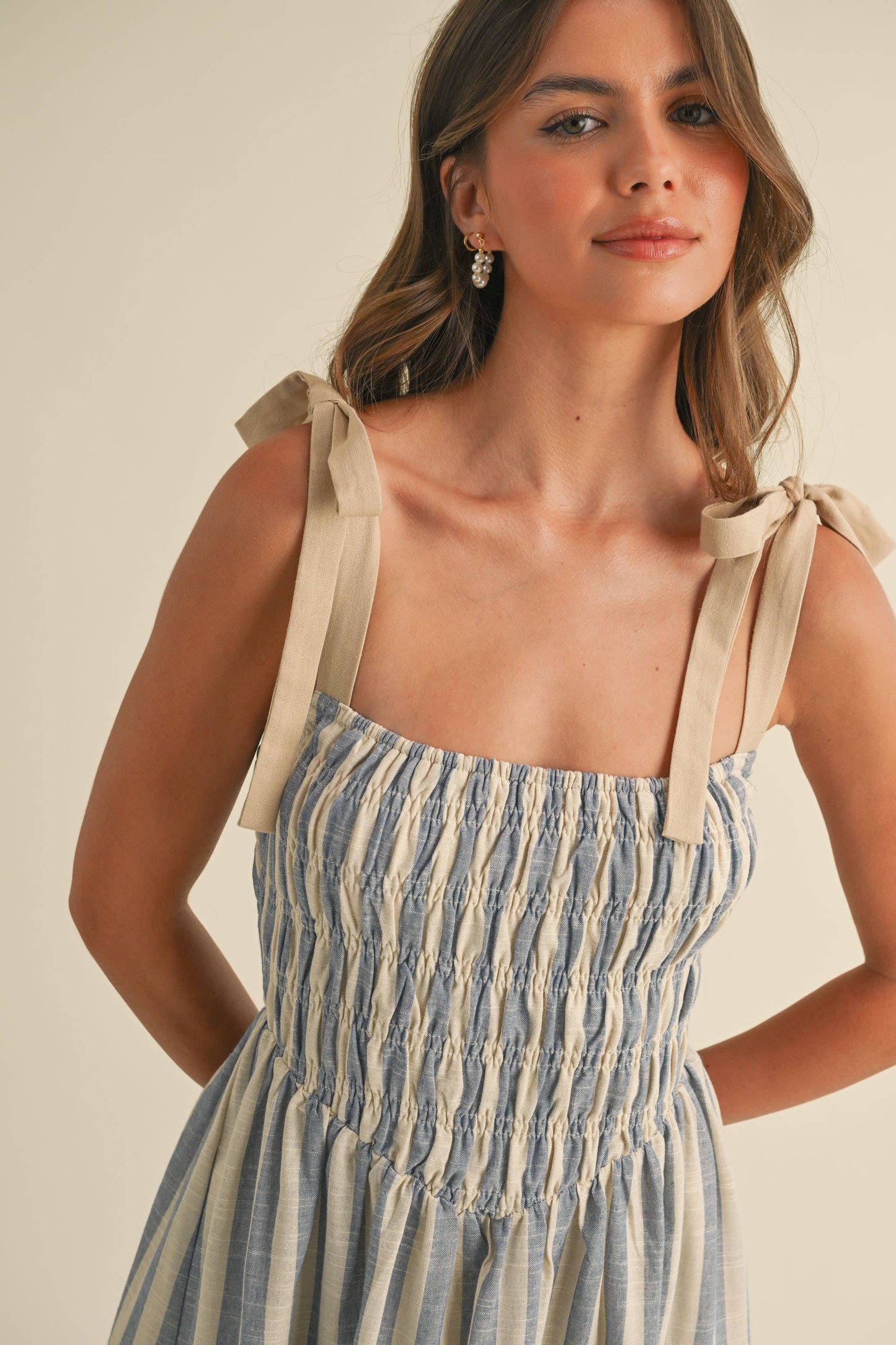 Blue Chevron Midi Dress