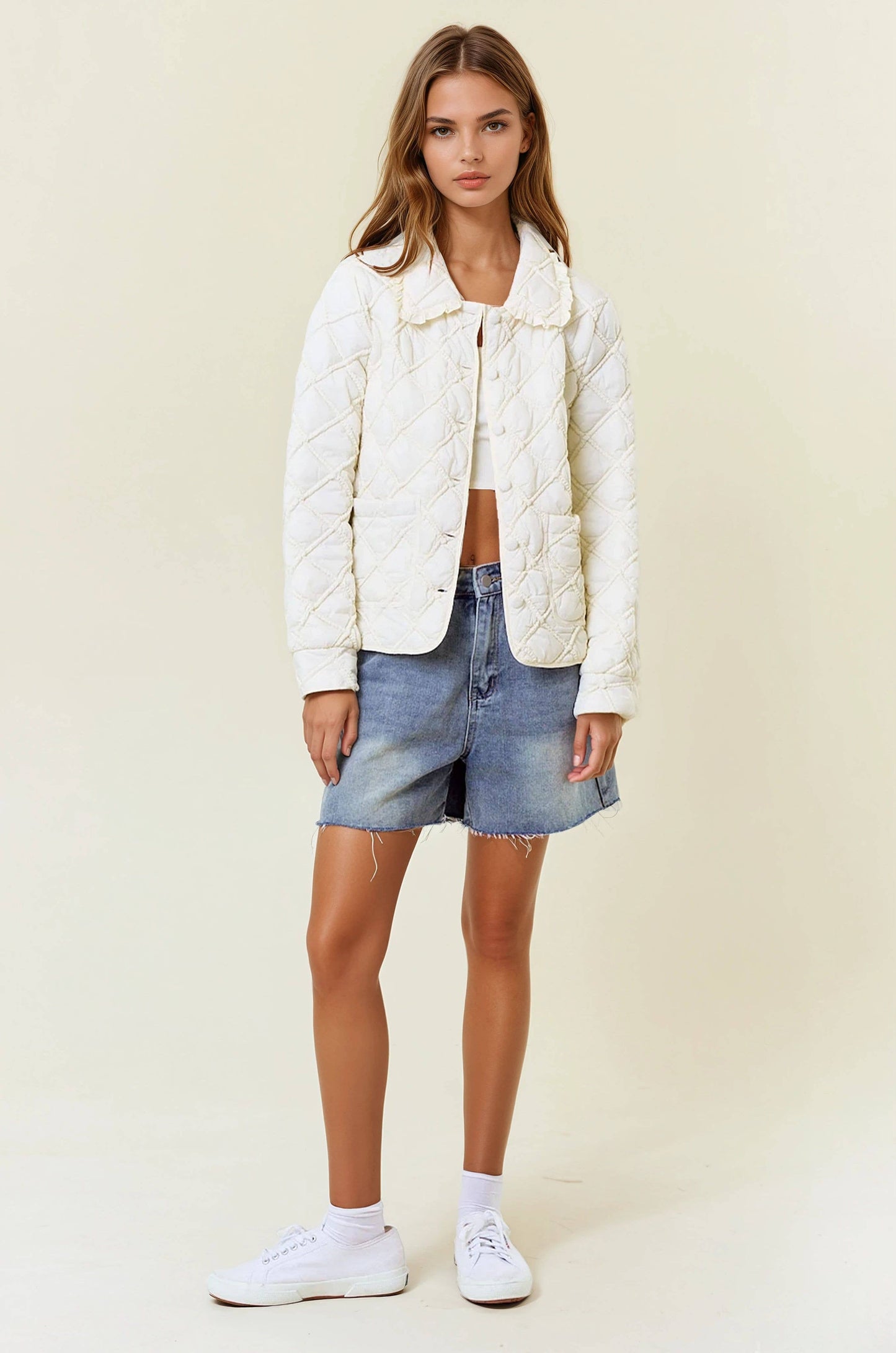 Ivory Quilted Jacket