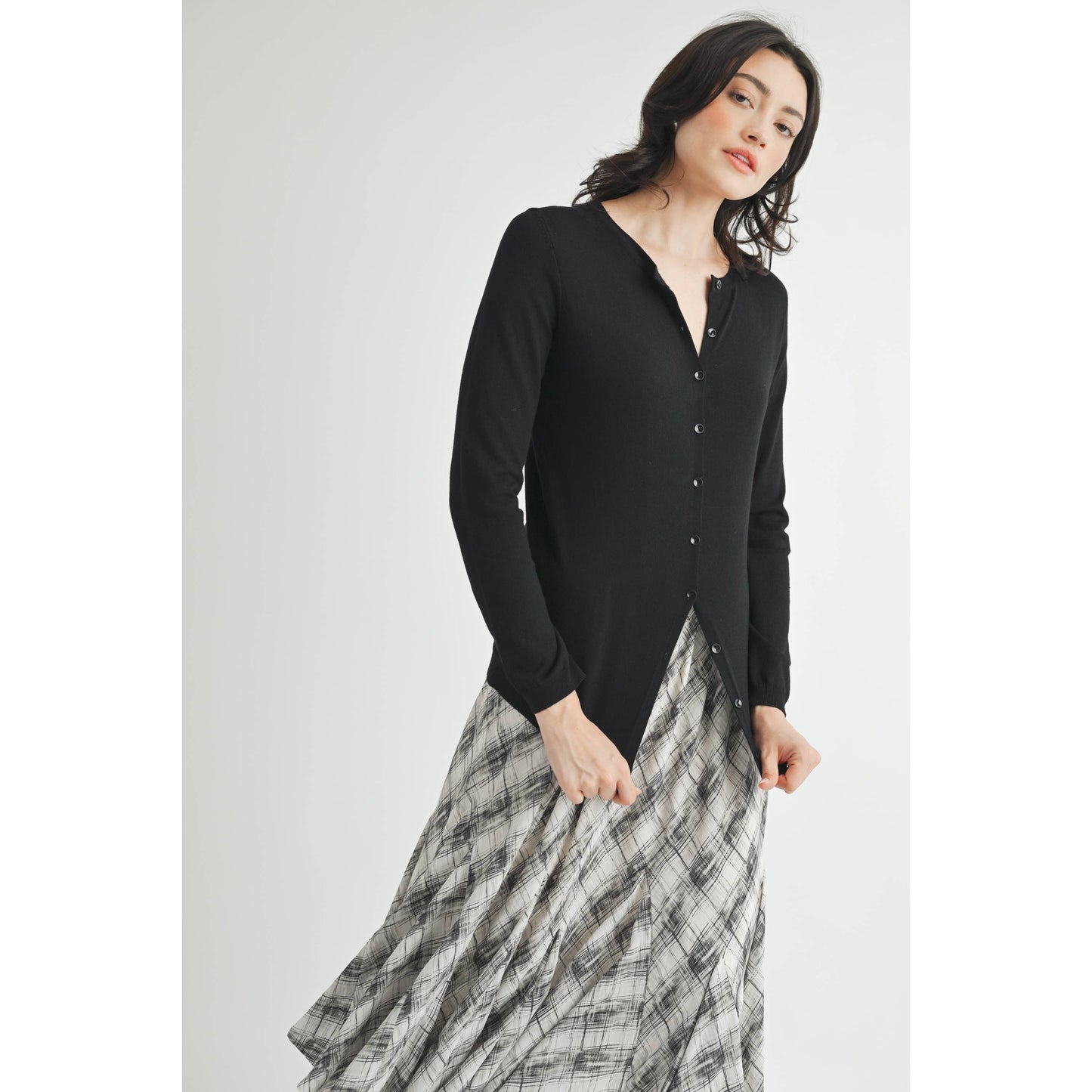 Black Buttondown Cardigan