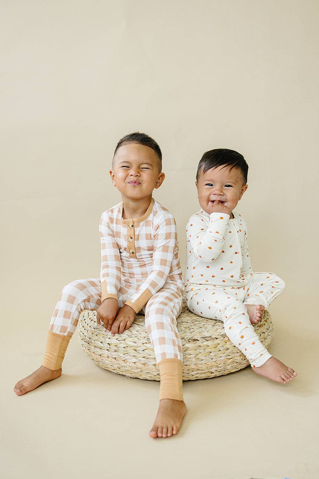 Kids Golden Gingham Pajamas