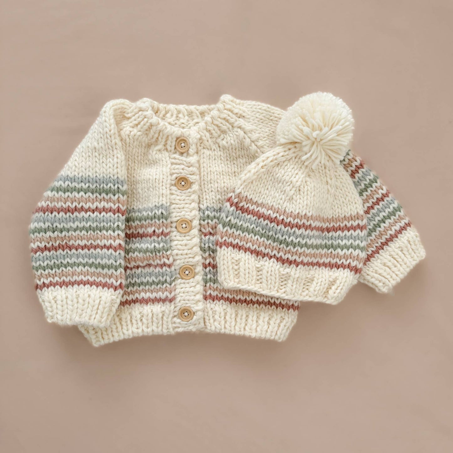 Kids Stripe Cardigan - Rainbow