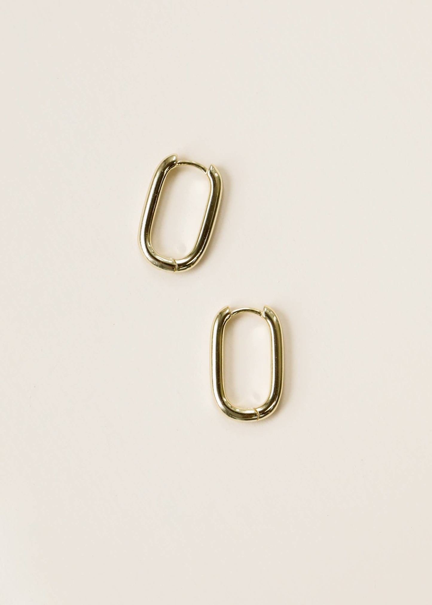 Gold Rectangle Hoop Earrings