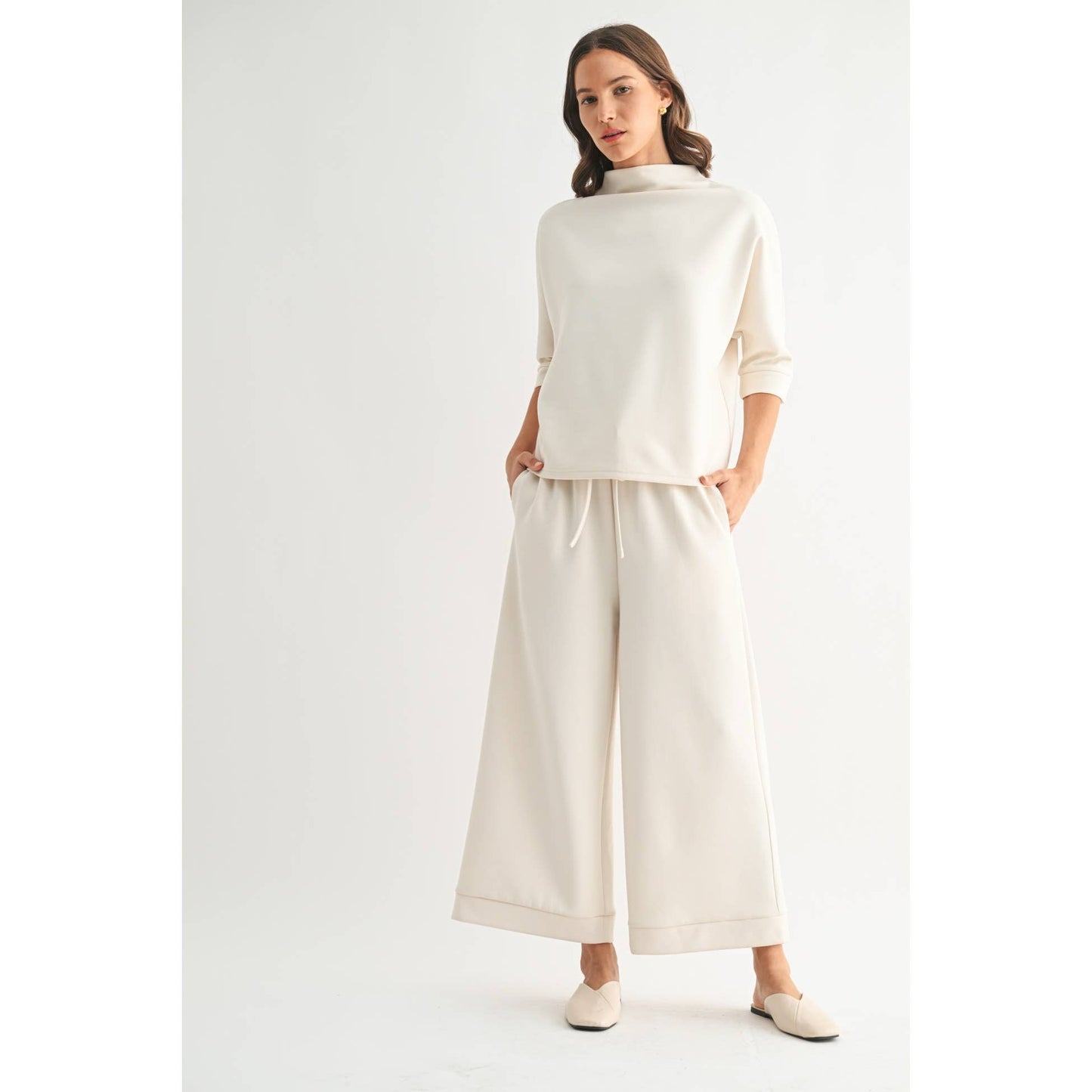 White Scuba Mock Neck