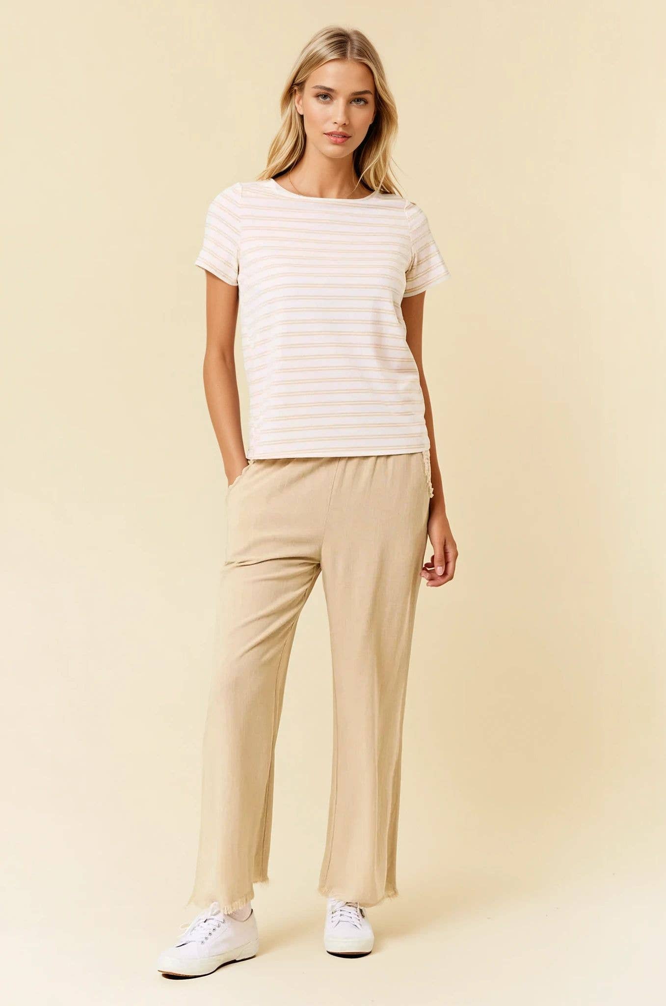 Striped Boat Neck Tee