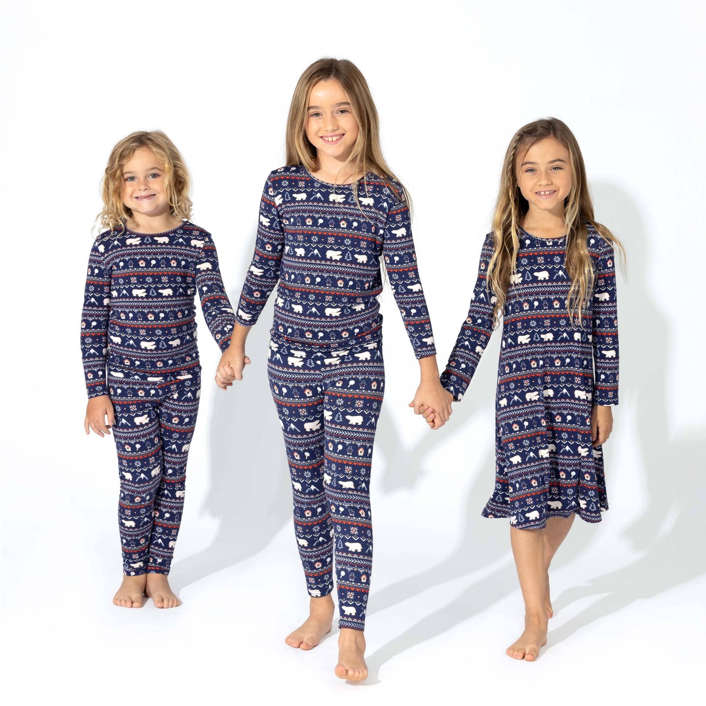 Kids Blue Polar Bear Pajamas